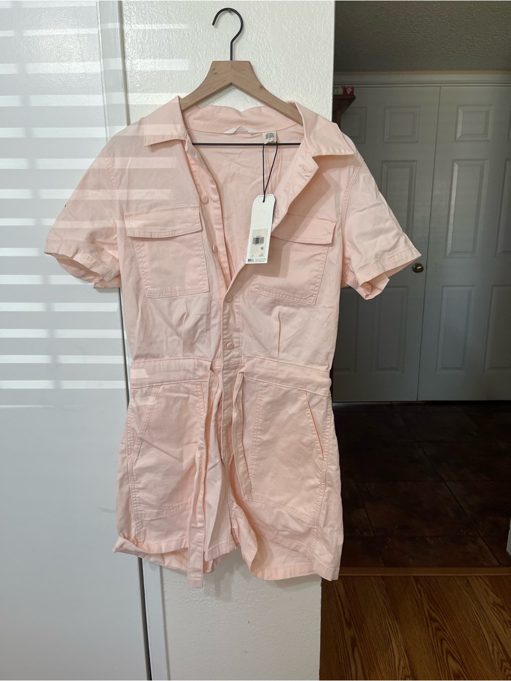 Levis Pink Short-Sleeve Utility Romper